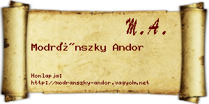 Modránszky Andor névjegykártya